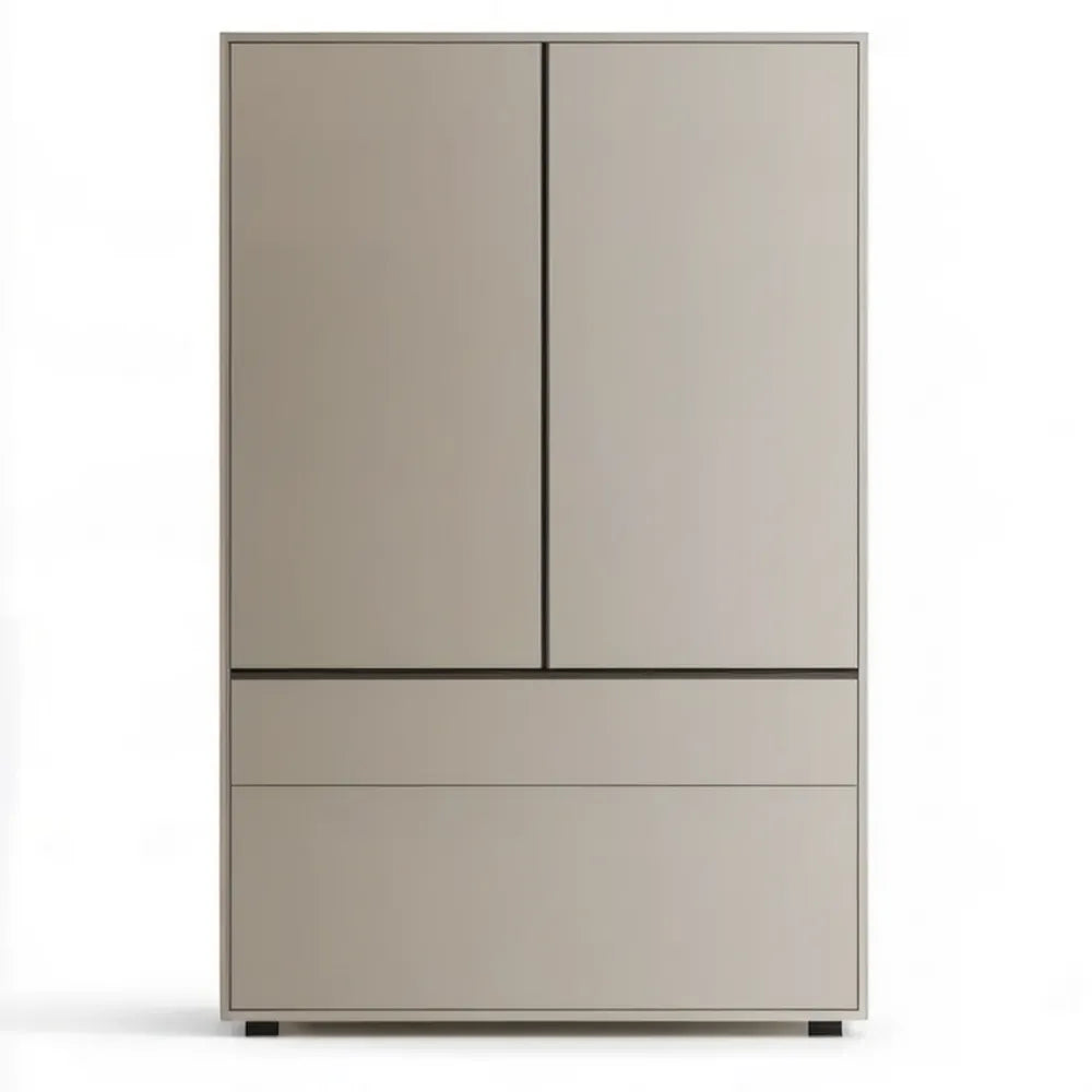 Dwudrzwiowa szafa z 2 szufladami, taupe, 100 x 60 x 200 cm