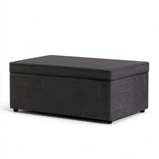 Tapicerowana ławka ze schowkiem PVC Czarna 100 x 50 x 45 cm
